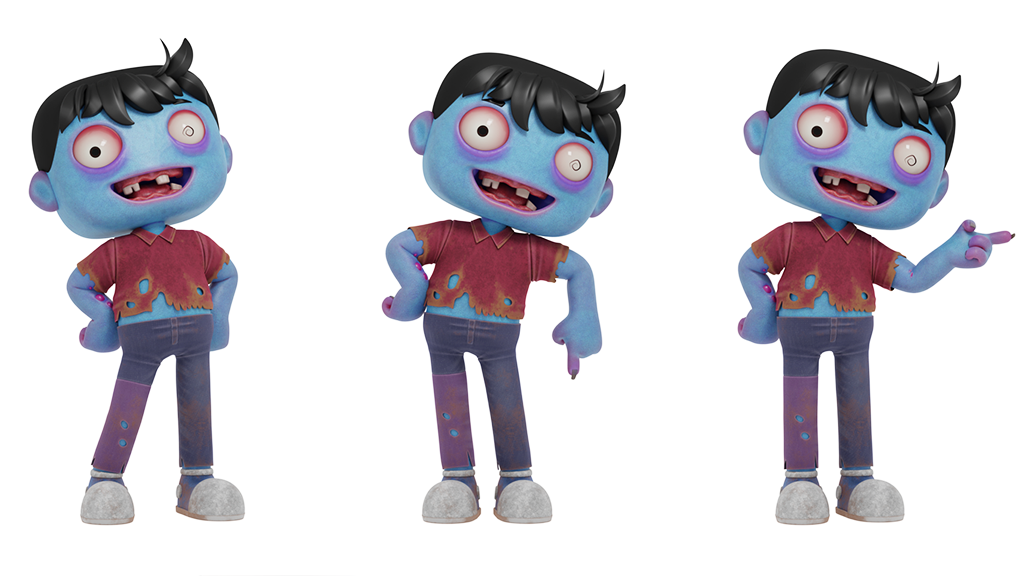 3D Zombie Character, stylized.