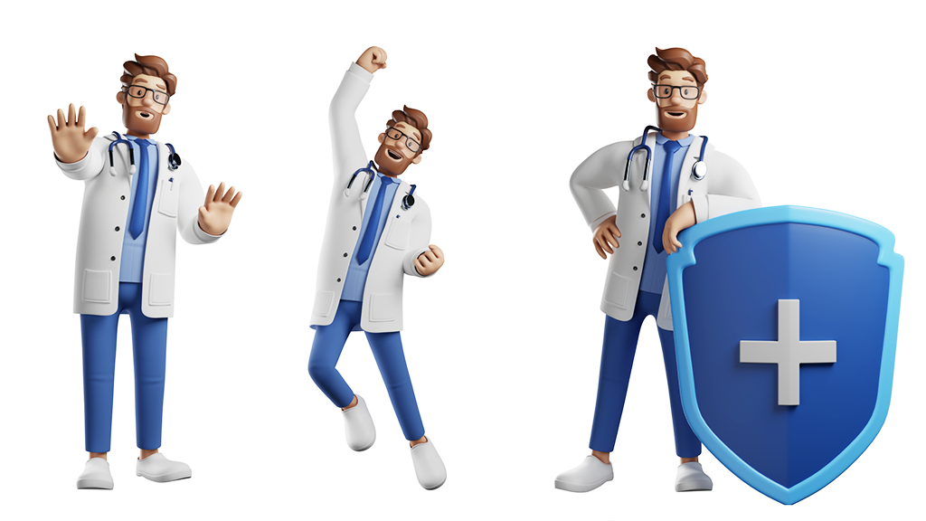 Website Illustration 3d character doctor